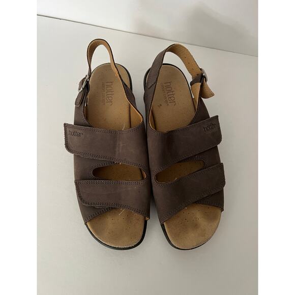 Hotter Comfort Concepts Women's Easy II Sandals Comfort Brown Size 10 (STD) - Picture 2 of 8